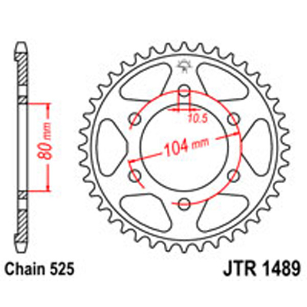 JT JT Rear Sprockets R/W 1489-43 KAW (4359)